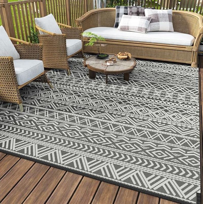 ihocon: MontVoo Outdoor Rug Carpet Waterproof 5x8呎 Outdoor Patio Rug 戶外防水雙面地墊