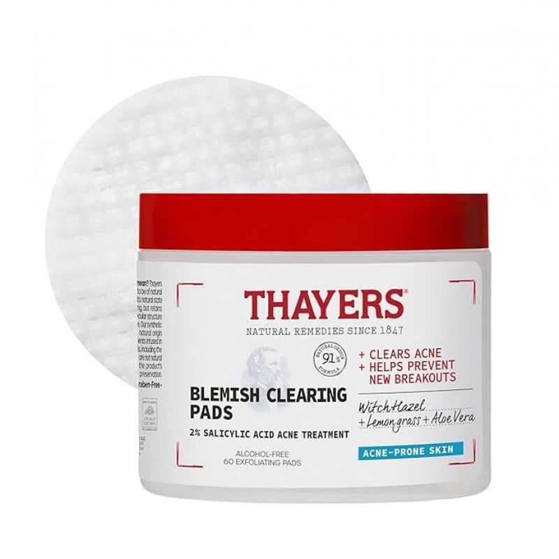 ihocon: Thayers Blemish Clearing Acne Pads, Salicylic Acid Acne Treatment 金縷梅抗痘淨膚棉片, 60片