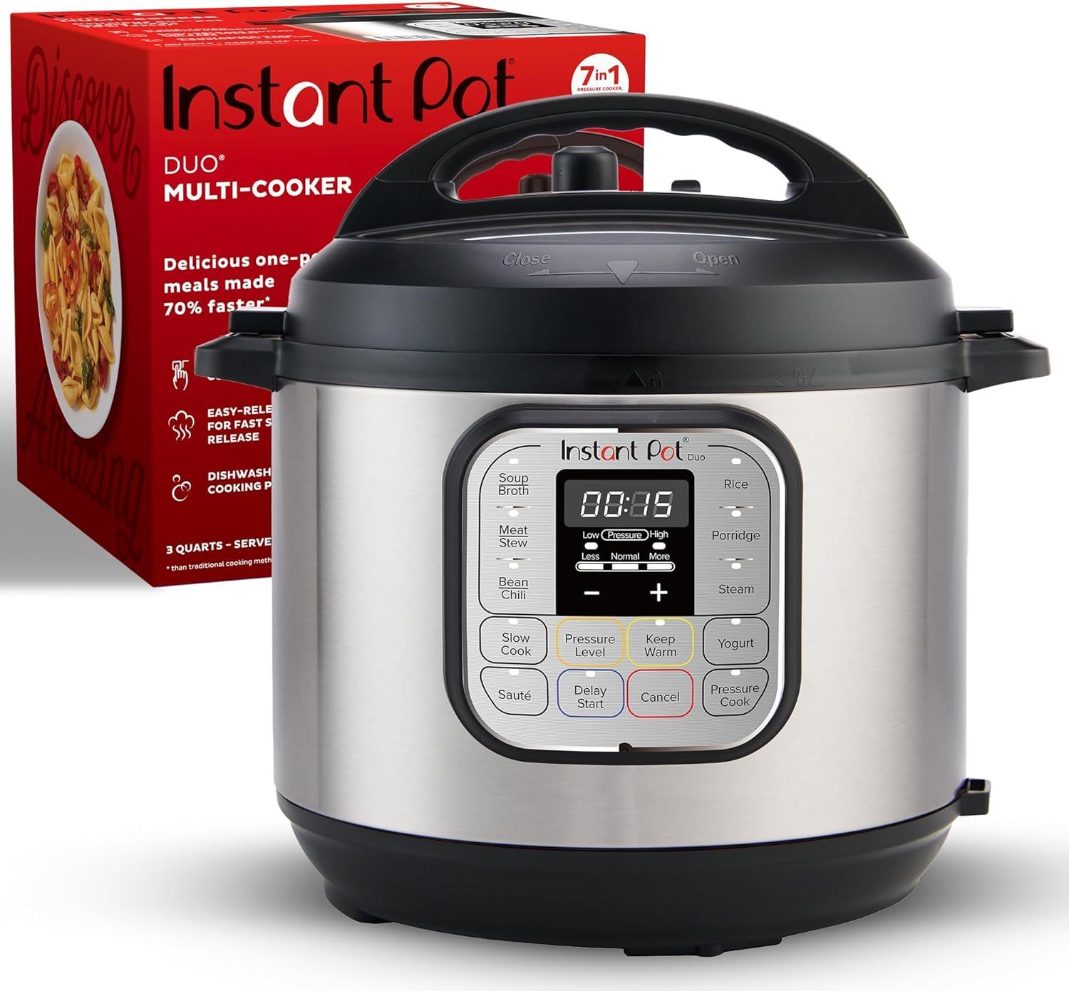 【折后仅$44.99】Instant Pot Duo 7合1多功能迷你压力锅（3夸脱）