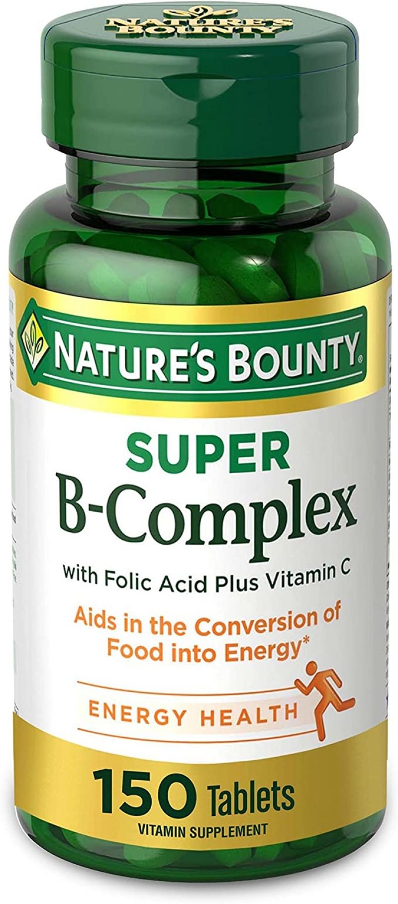 ihocon: Nature’s Bounty Super B Complex with Vitamin C & Folic Acid, Immune & Energy Support, 150 tablets