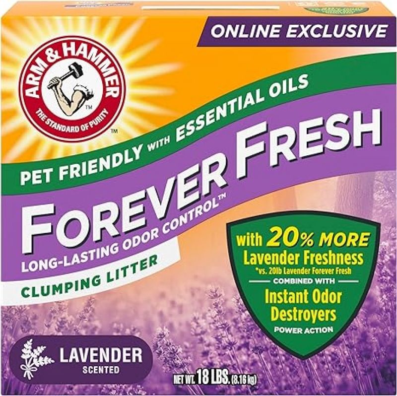【折后$10.26】Arm & Hammer 薰衣草香结团猫砂 18磅装