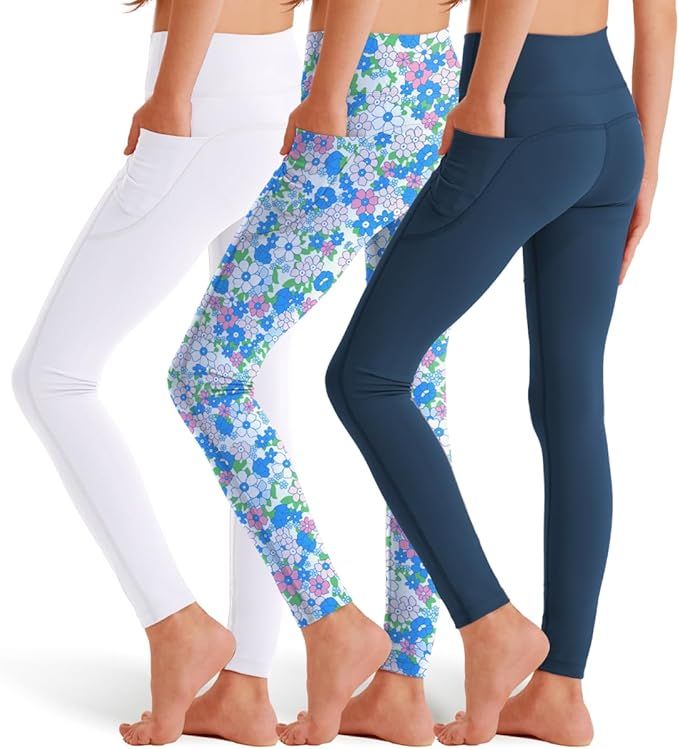 儿童运动紧身裤3条装特惠！$9.44 带口袋高弹面料