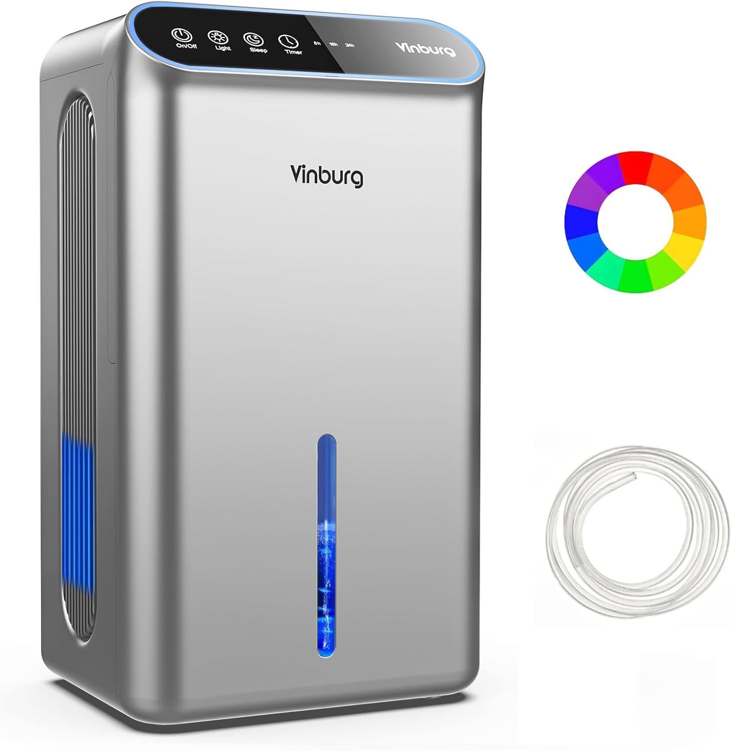 【折后仅$66.49】vinburg 静音除湿机 2.5L水箱＋排水管（适用800尺空间）