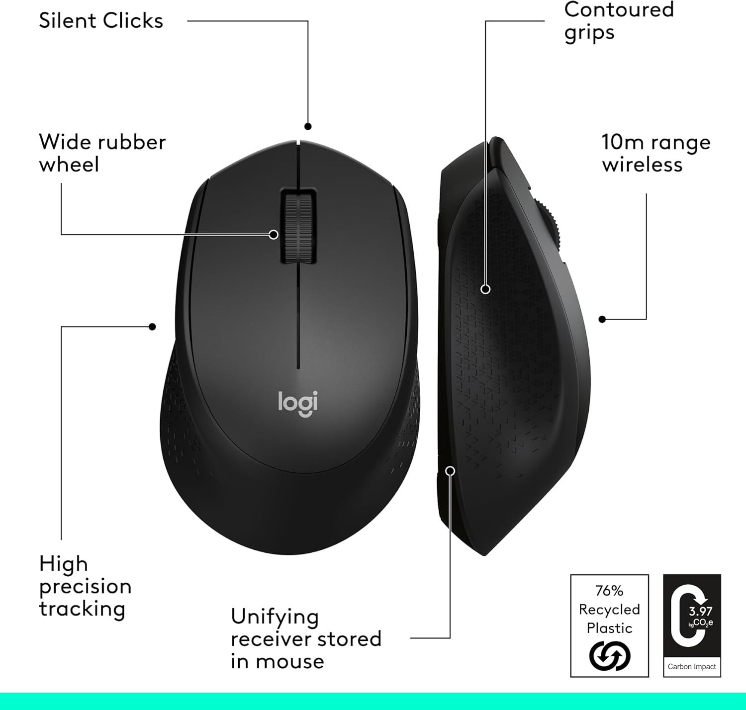 【折後僅$13.64】Logitech M330 靜音無線滑鼠 黑色款