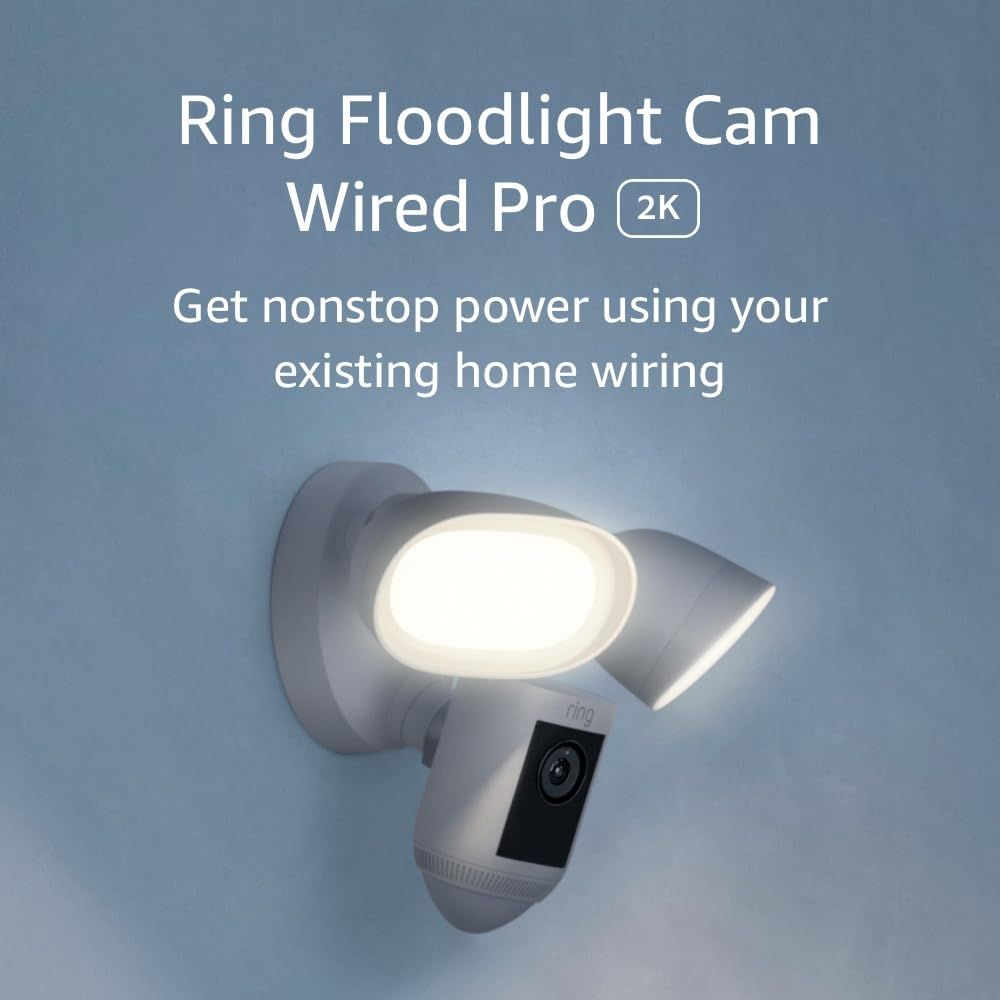 【折後僅$159.99】Ring Floodlight Cam Pro 白色版 含3D動態偵測+鳥瞰視角