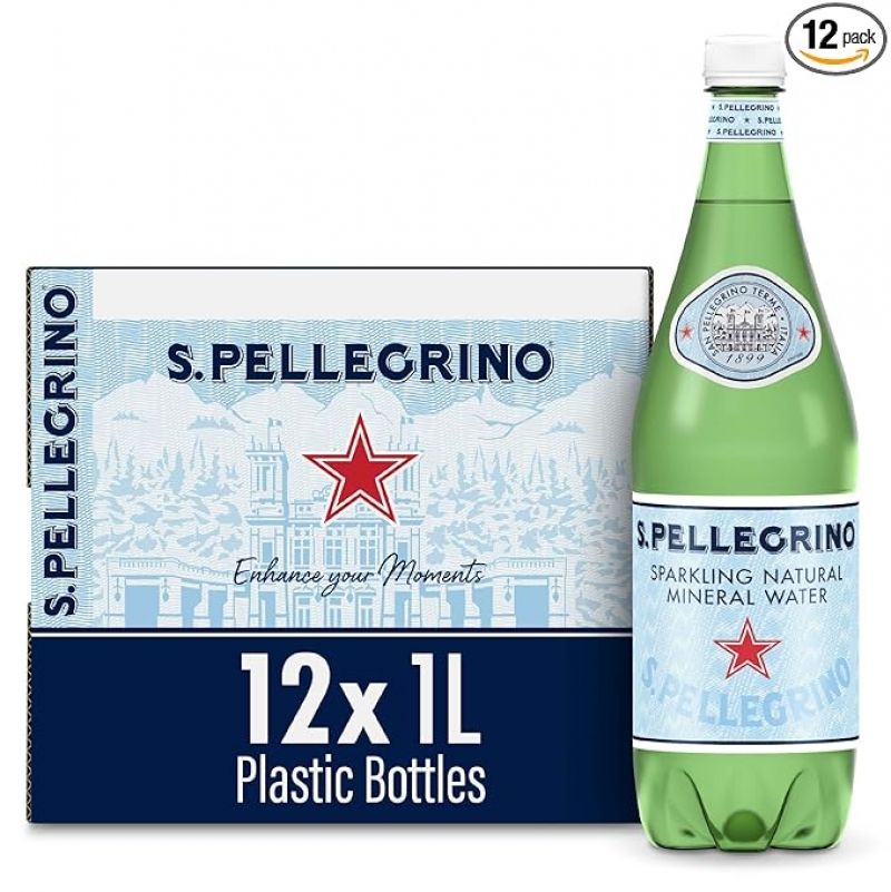 ihocon: S.Pellegrino Sparkling Natural Mineral Water 义大利气泡矿泉水 1升, 12瓶