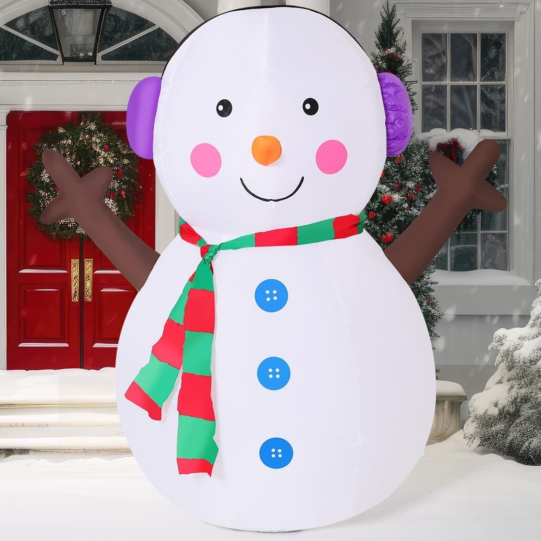 【折后$17.99 Prime包邮】充气雪人带灯户外装饰！