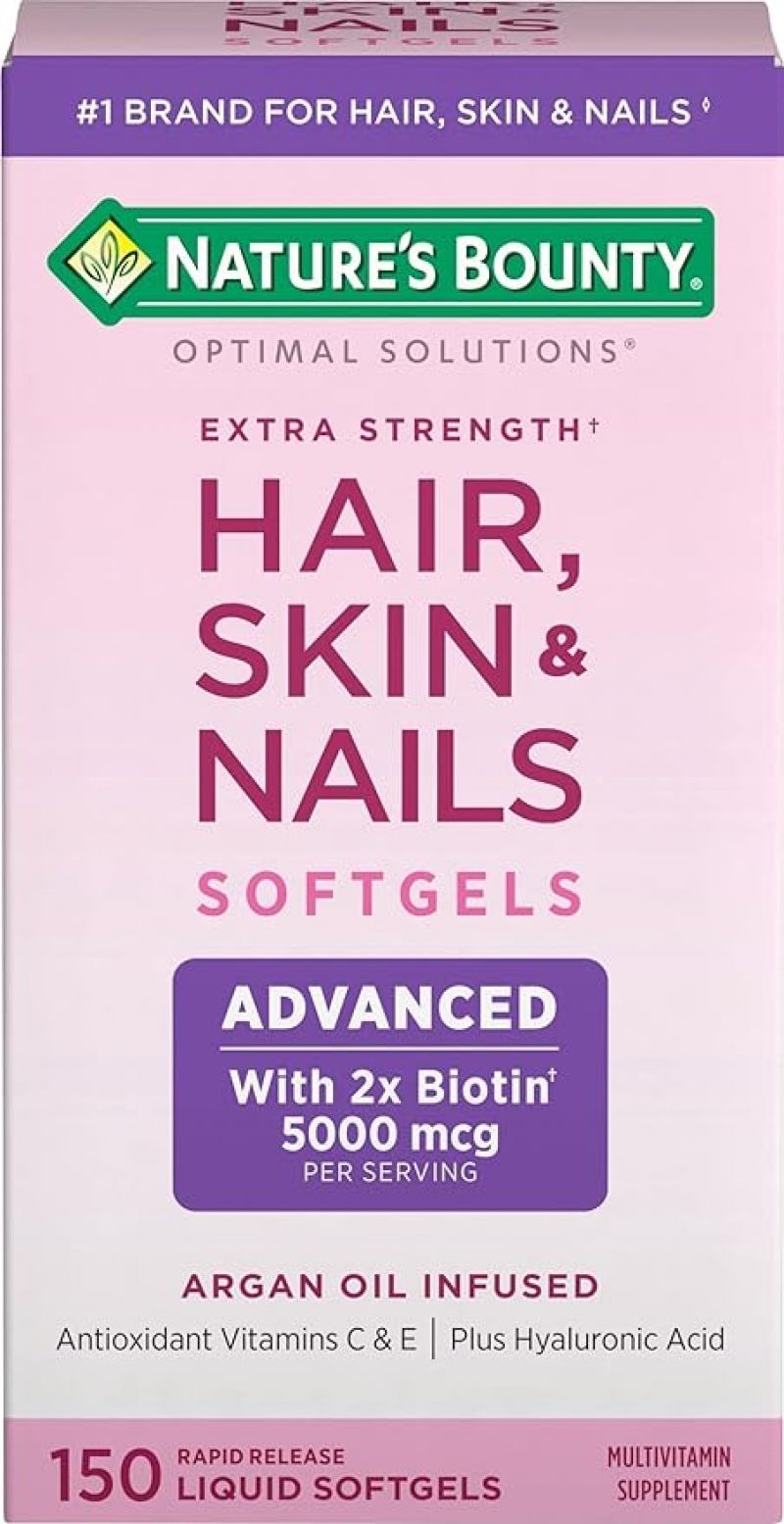 ihocon: Nature's Bounty Advanced Hair, Skin & Nails, Argan-Infused Vitamin Supplement with Biotin and Hyaluronic Acid,頭髮/皮膚/指甲維他命 150粒