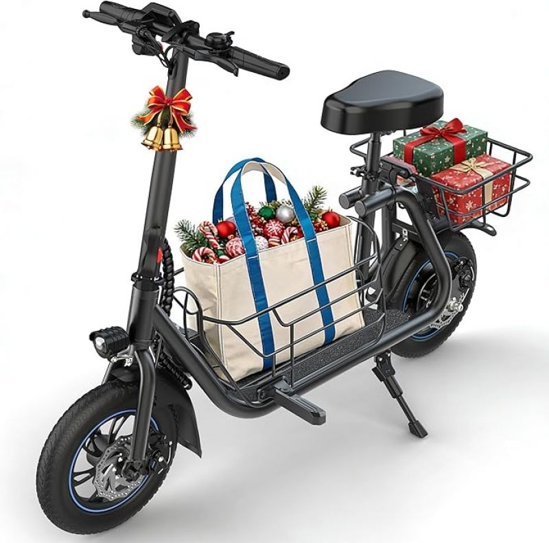 ihocon: Gyroshoes Electric Scooter with Seat for Adults & Teens, 550W Powerful Motor, 20-Mile Range, Speed up to 18.6MPH 电动含座椅 滑板车