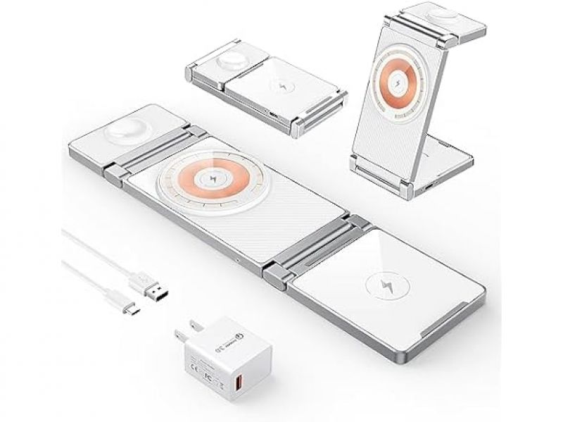 ihocon: Hohosb 3-in-1 Foldable Magsafe Wireless Charger Stand 3合1可折叠 MagSafe 无线充电座