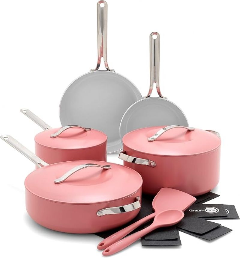 ihocon: GreenPan Nova 10-Piece Cookware Pots and Pans Set 陶瓷不沾鍋組