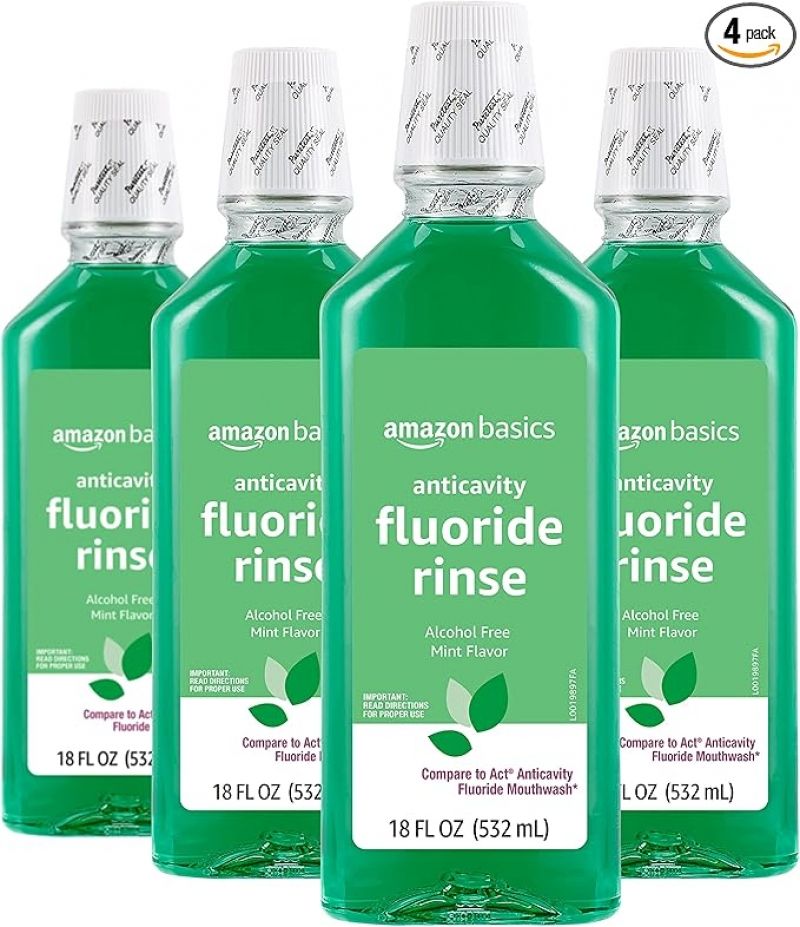 【折後僅$6.14】Amazon Basics 無酒精含氟漱口水 4瓶裝（共72oz）