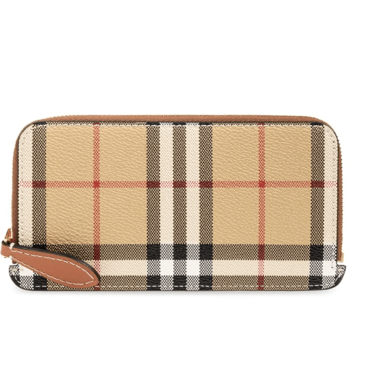 【折后$259.90 包邮】Burberry Checked 拉链长钱包