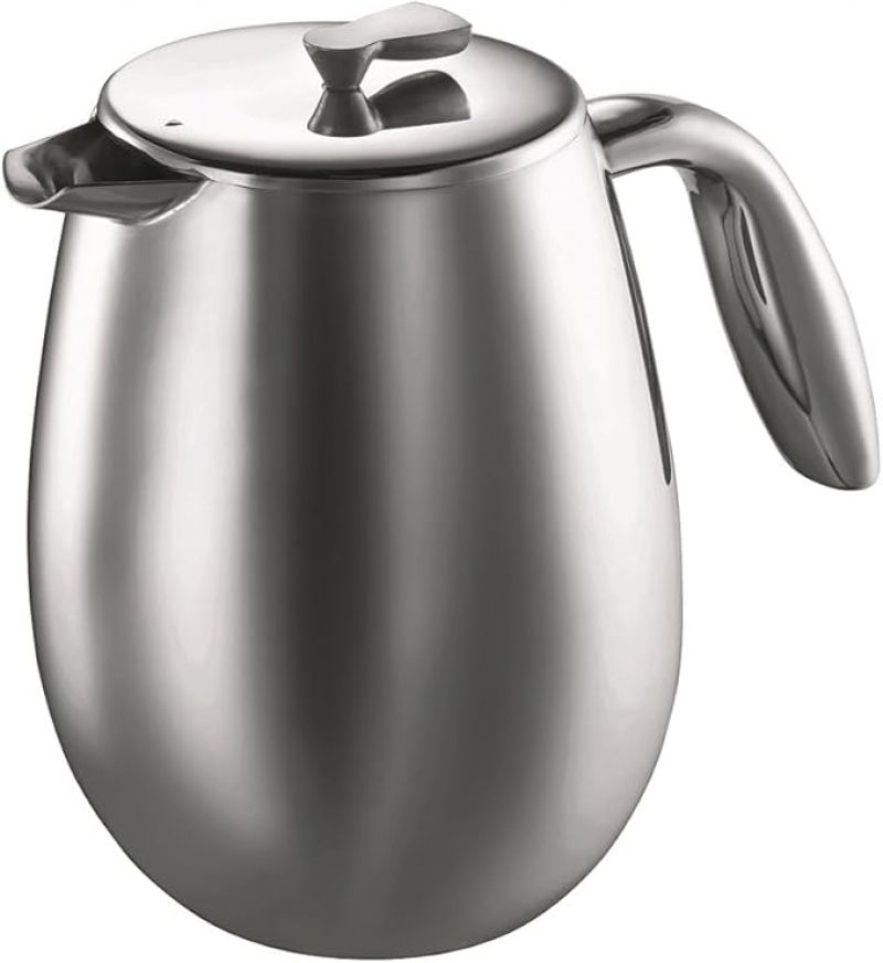 ihocon: Bodum 51 oz Columbia Thermal French Press Coffee Maker 双层不锈钢保温法式滤压咖啡壶