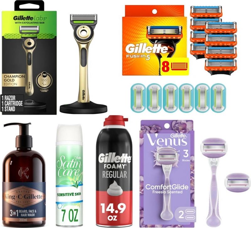 Gillette 男士, 女士刮胡/除毛刀和替换刀头 满$30送$10