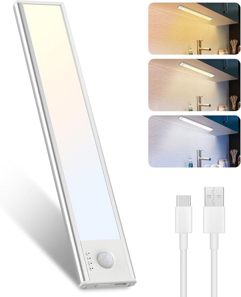 ihocon: libtit Motion Sensor Under Cabinet Lighting, LED USB Rechargeable 動作感應LED櫥櫃燈條