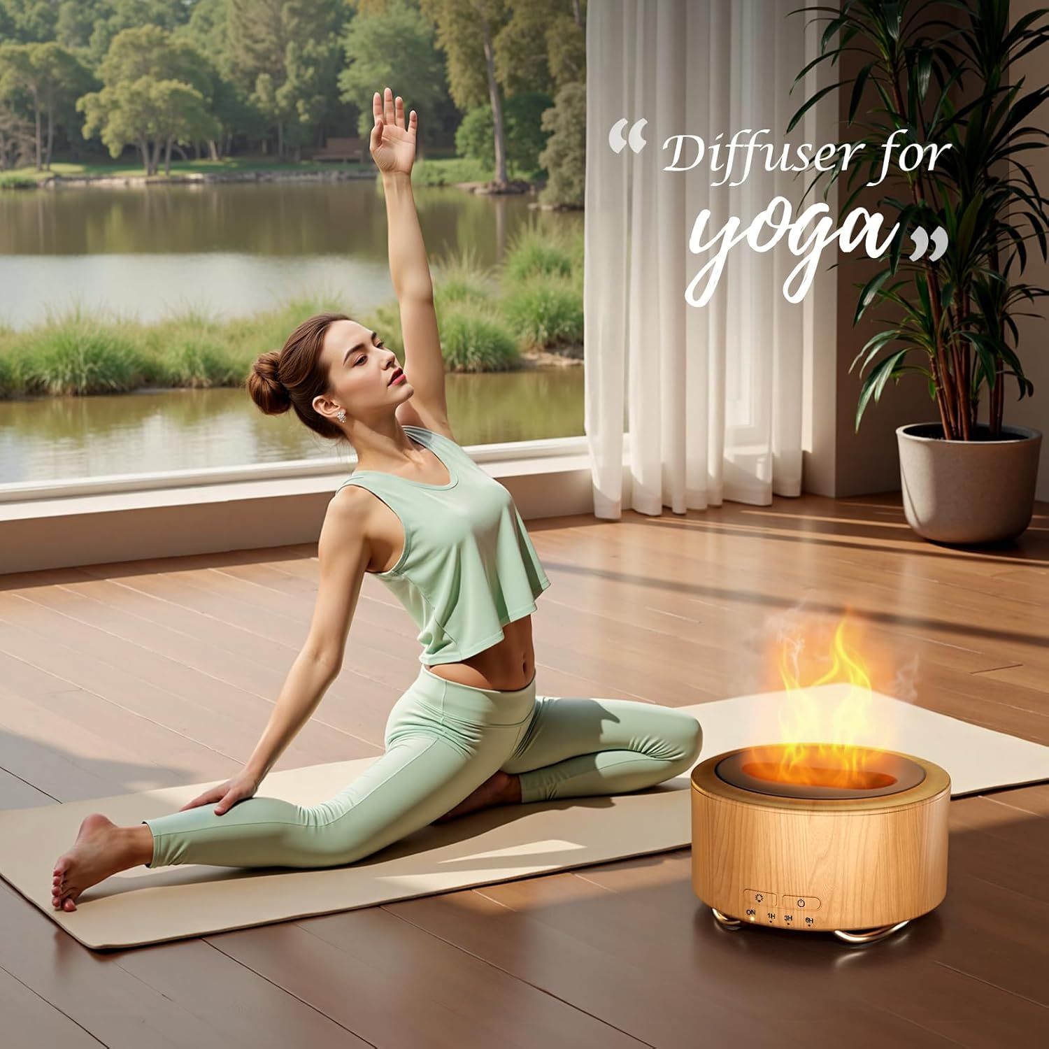 【折后仅$25.99】Emochies 500ml 壁炉造型精油香薰加湿器