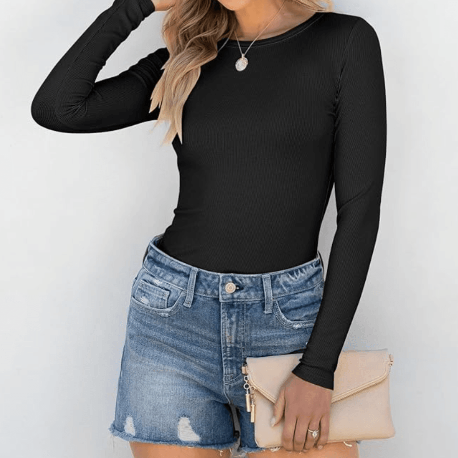 【折后仅$7.99】ANRABESS 女款修身弹力长袖T恤 多色可选