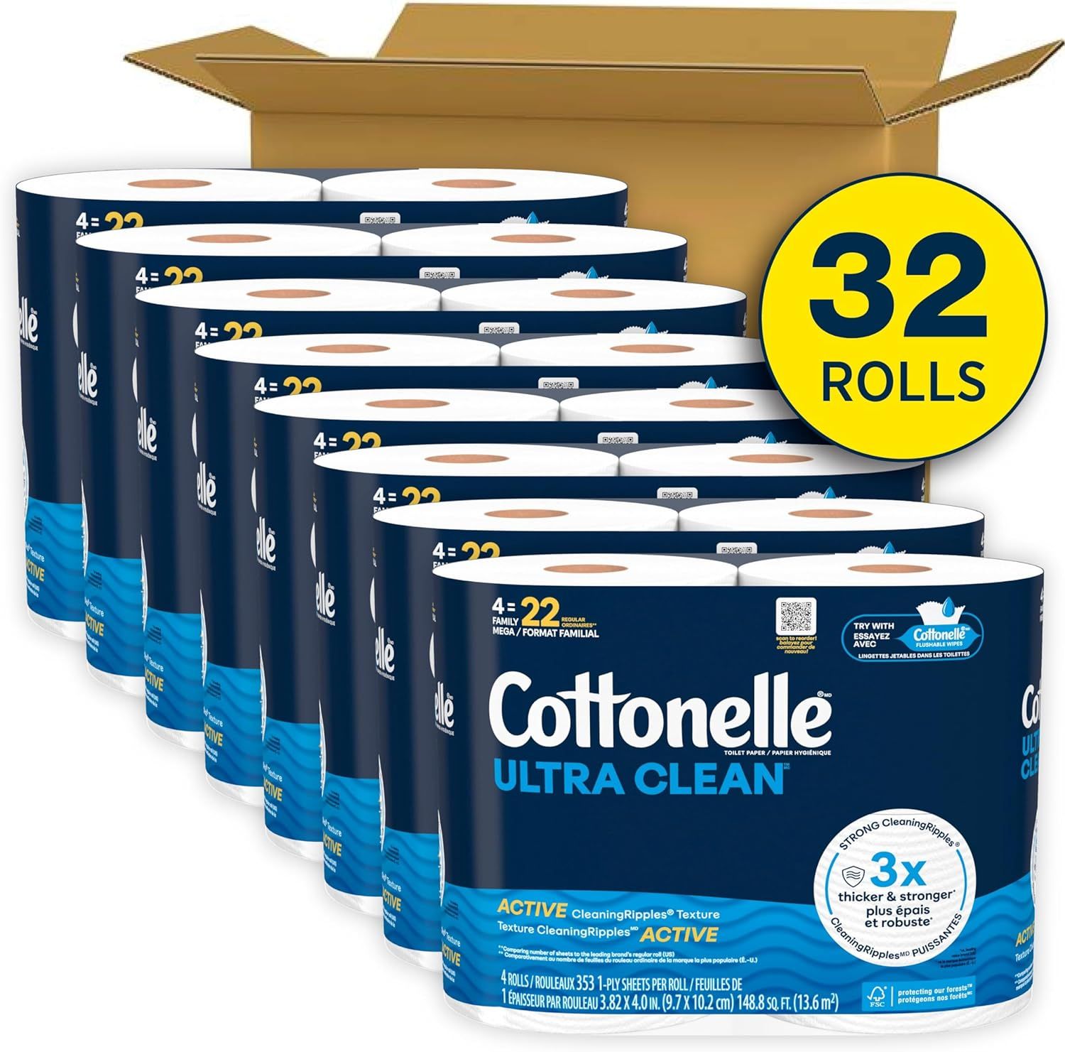 【折後約$24.75】Cottonelle 超舒適清潔衛生紙 32超大卷