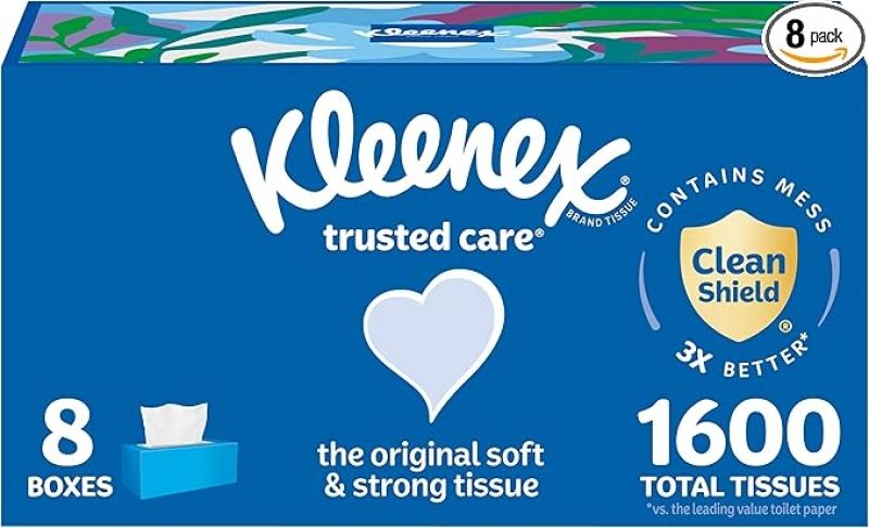 ihocon: Kleenex Trusted Care Facial Tissues 面纸 8盒(每盒200张)