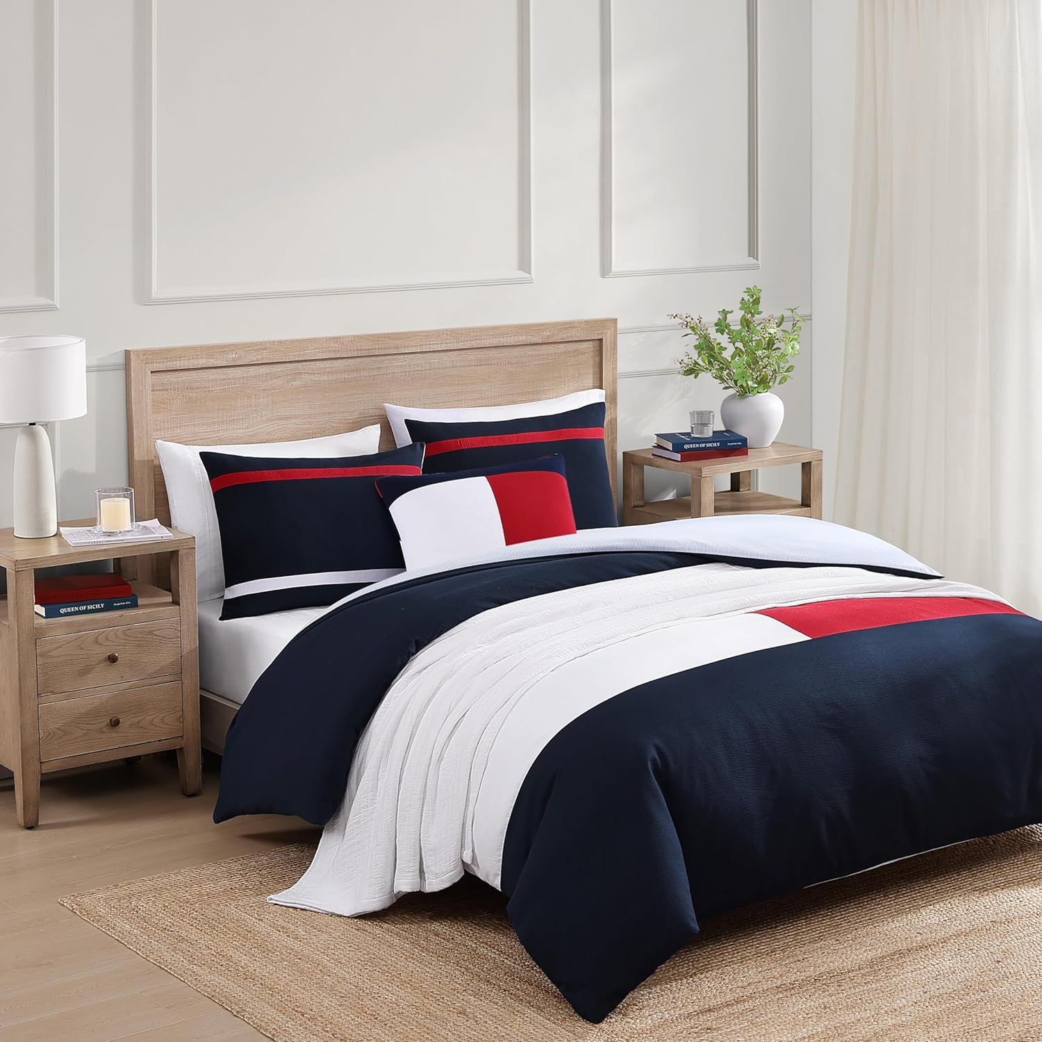 史低价！Tommy Hilfiger 奢华棉被套装，King，现仅售$125.16，免运费！