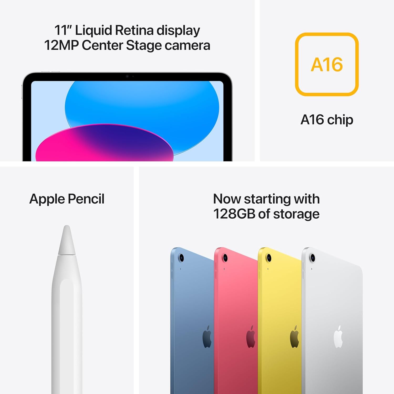 Apple 11寸 iPad (A16 128GB, 2025最新款) $274(原价$349)