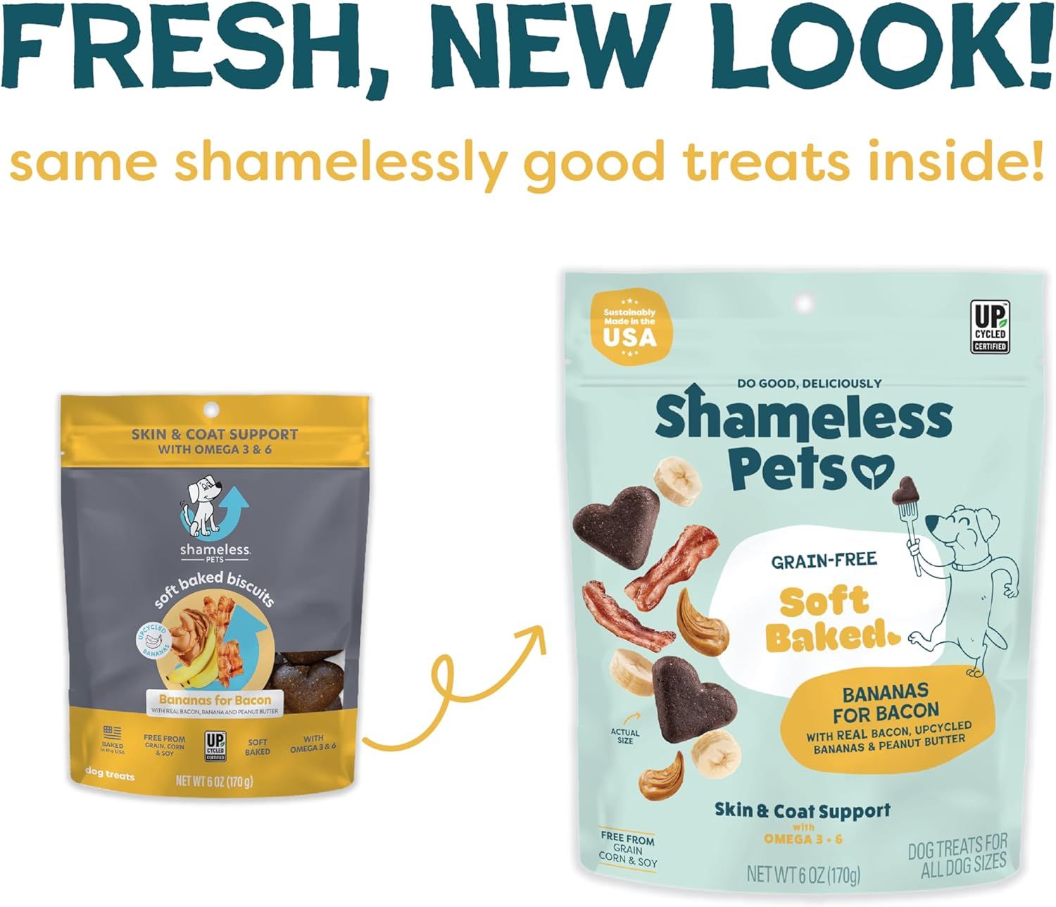 【折后仅$1.92】Shameless Pets 香蕉培根狗狗训练饼干 6oz