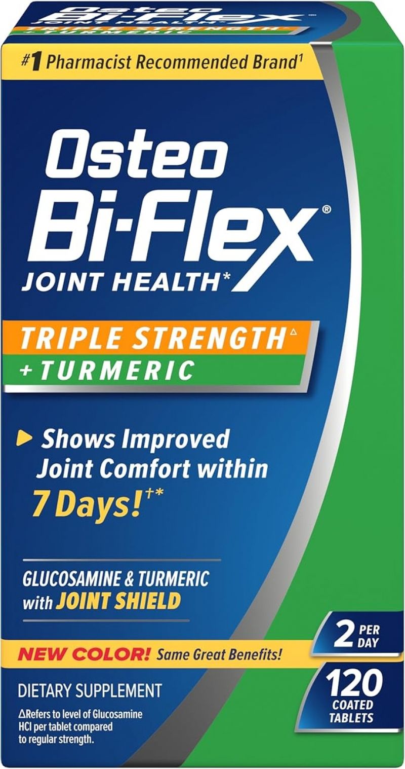 ihocon: Osteo Bi-Flex Glucosamine Triple Strength Plus Turmeric Supplement三倍强效葡萄糖胺姜黄关节保健胶囊 120粒