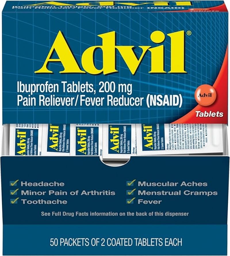 ihocon: Advil Pain Reliever and Fever Reducer 止痛退燒錠 50包, 每包2粒(共100粒)