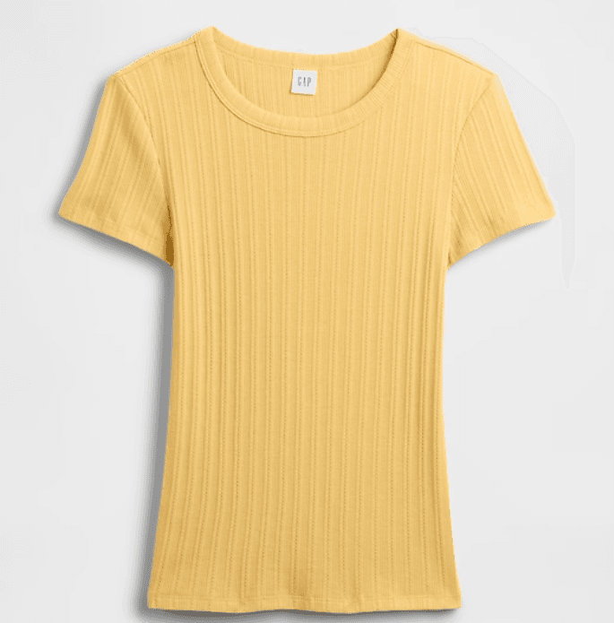 白菜价买到法式精致感✨Gap法式细坑条短袖 70%OFF