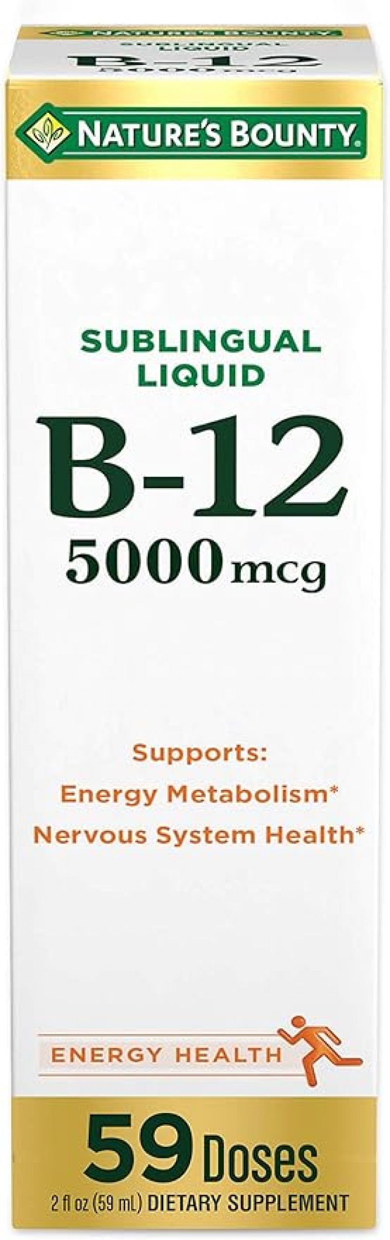 ihocon: Nature's Bounty Vitamin B12 5000 Mcg Sublingual Liquid, Cardiovascular Health & Cellular Energy Support液體維他命B12, 2 Fl Oz