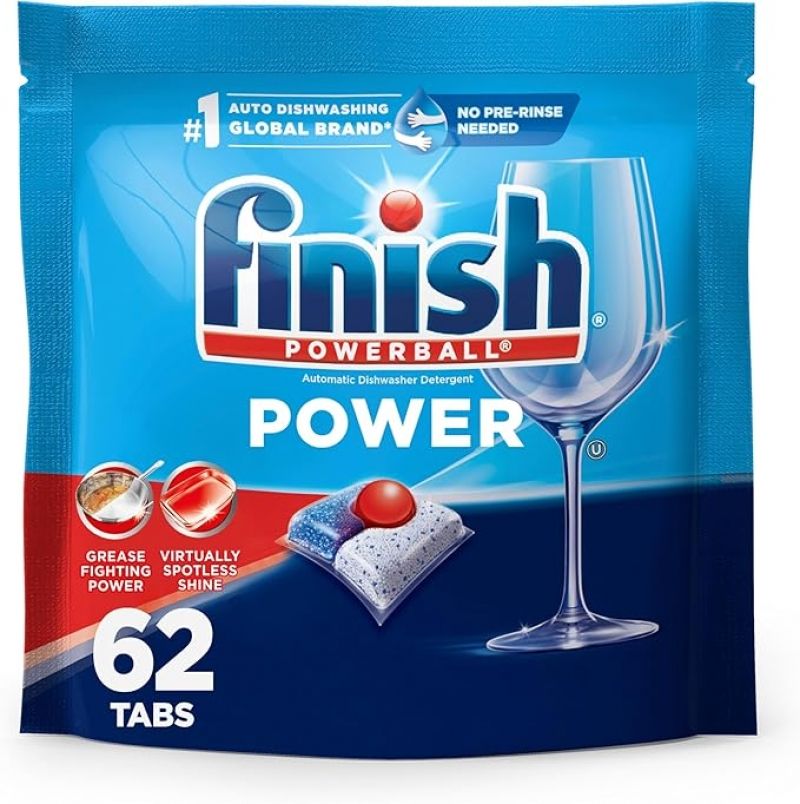 【折后仅$8.99】Finish Power 洗碗机洗涤块 62颗装