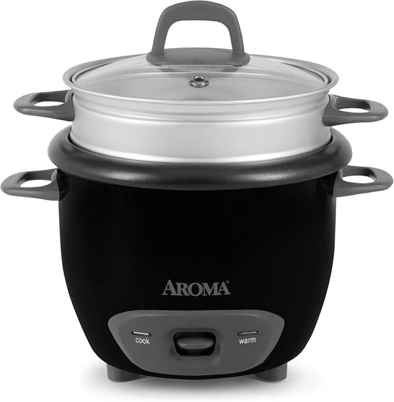 ihocon: Aroma Housewares 6-Cup (Cooked) Pot-Style Rice Cooker and Food Steamer, ARC-743-1NGB 多功能电锅｜附蒸盘
