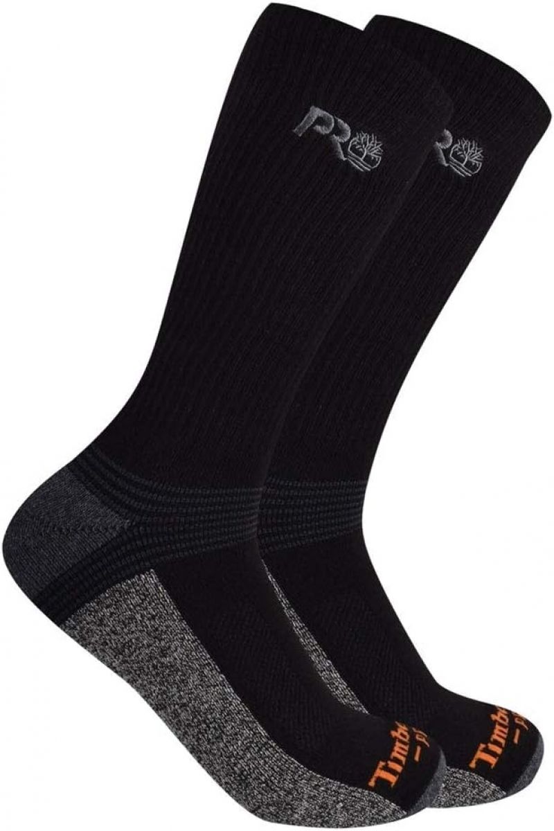 ihocon: Timberland PRO Men's 2-Pack Ribbed Logo Crew Socks  男袜 2双