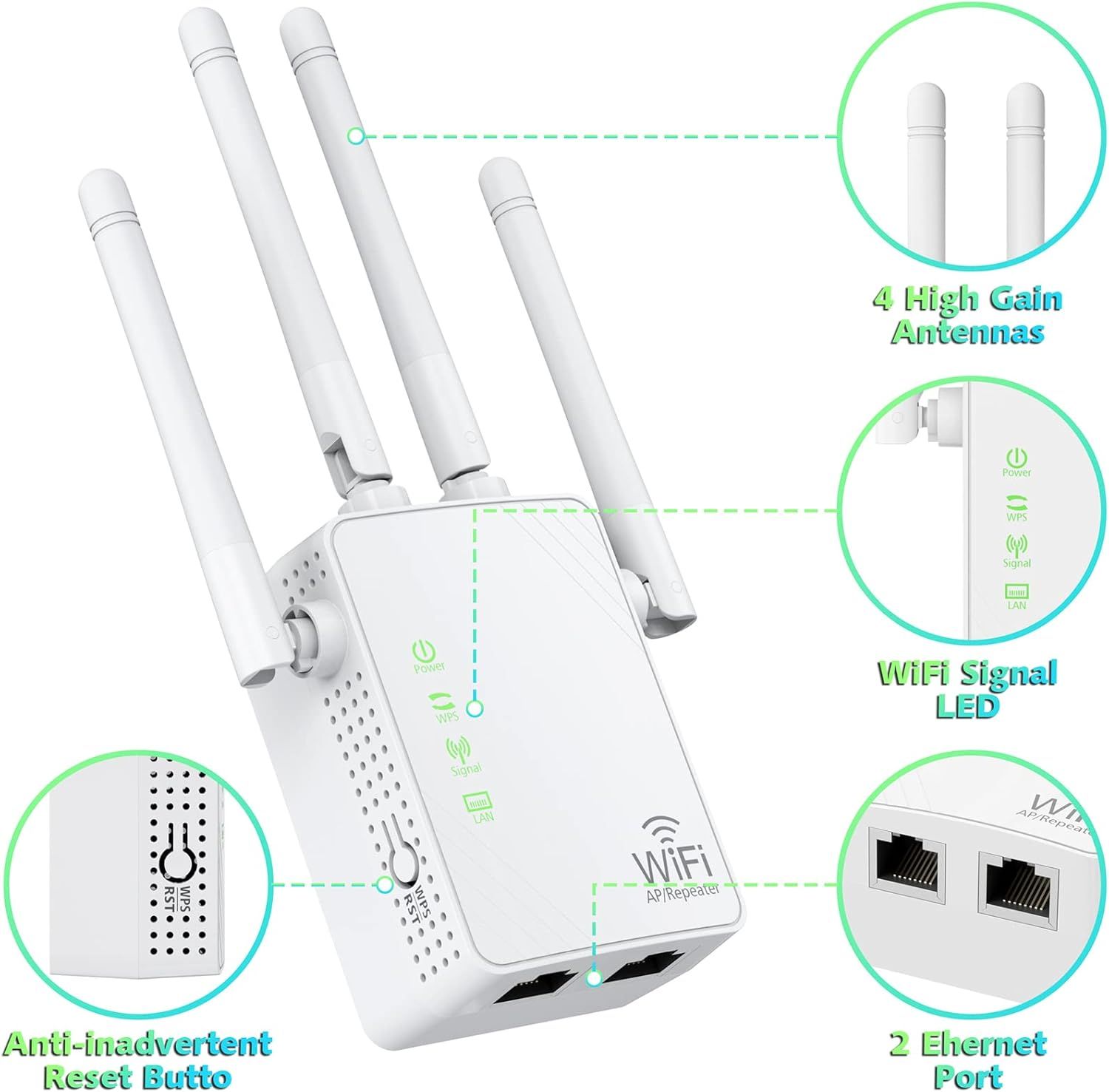 【折后$9.59 Prime包邮】WiFi信号放大器（300Mbps高增益）